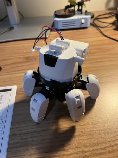 The robot body partly assembled during the build.