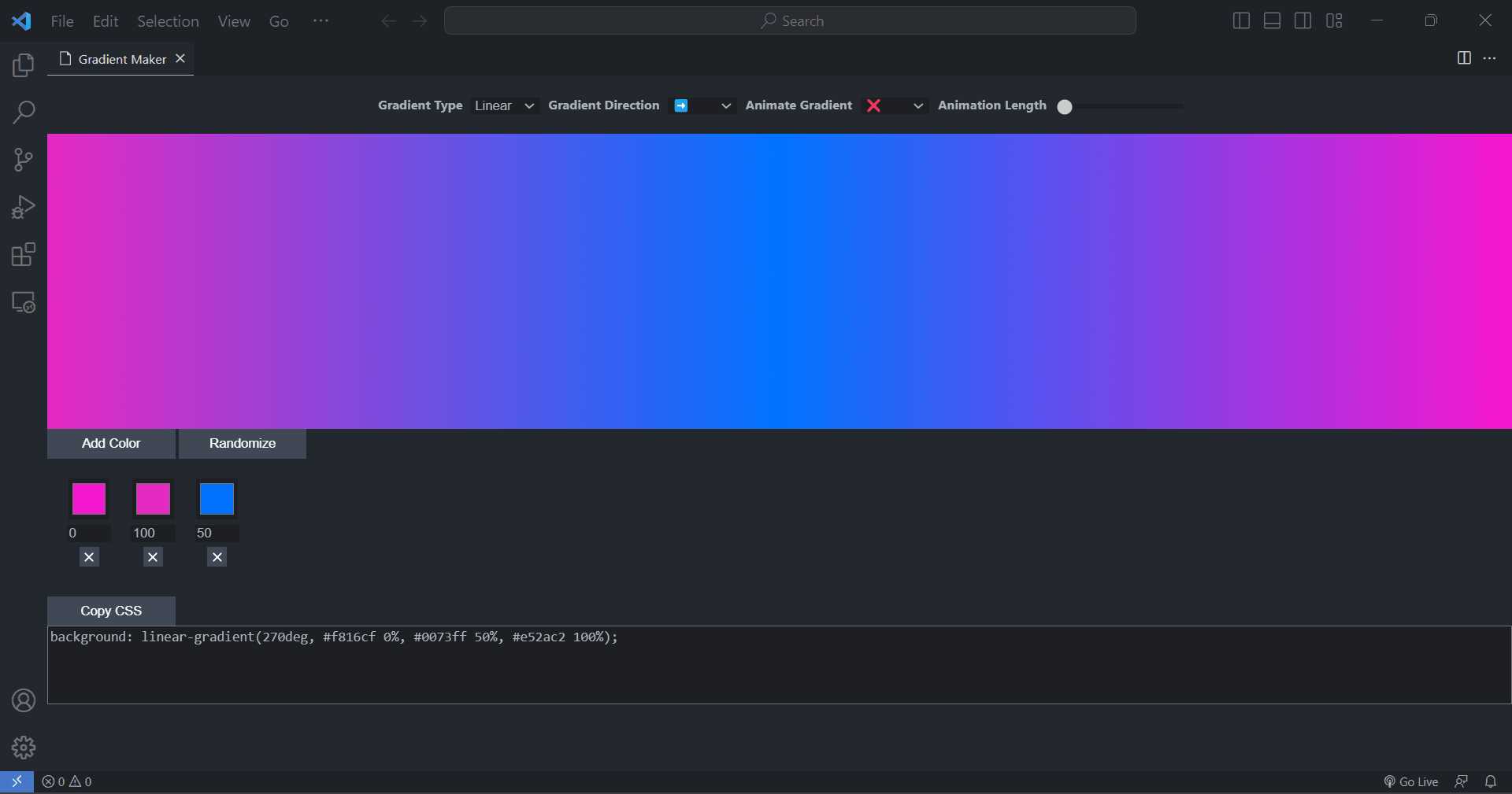 VS Gradient Maker screenshot